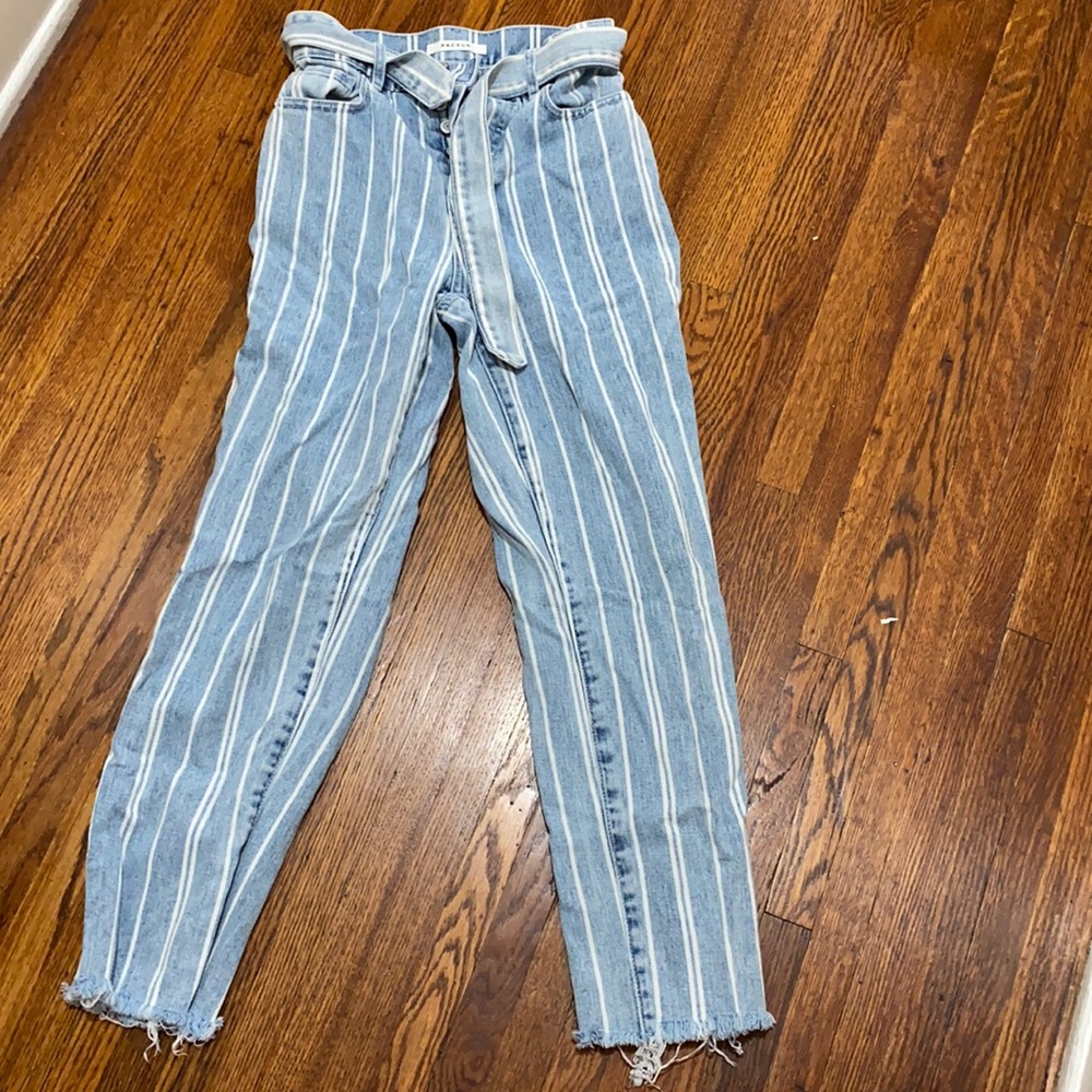 High rise straight women’s striped pants